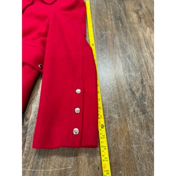 MICHAEL‎ Michael Kors 100% Red Wool Coat, Snap, Zipper, Size 14 Womens - Picture 14 of 16